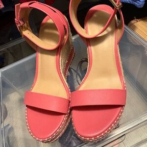 Coral Ankle Strap Espadrille Wedges